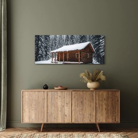 Tablou - Cabană acoperită de zăpadă (120x50 cm)