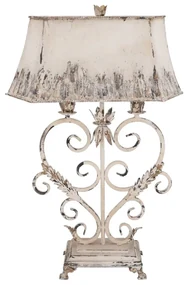 Lampa Shabby Chic Heart rasina si metal h 78 cm