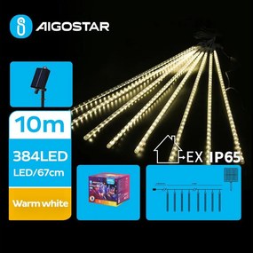 Aigostar - Ghirlandă solară de Crăciun cu LED 384xLED/13m IP65 alb cald