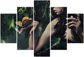 Tablou - Femeia grațioasă cu fluture (150x105 cm)
