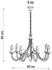 Lustră Nice Lamps Floriano 7, negru