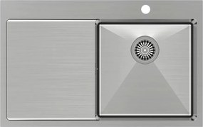Chiuveta inox incastrata Quadron Unique Russel 111 inox periat 78x48 cm dreapta