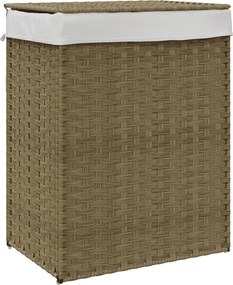 vidaXL Coș de rufe cu capac, 46x33x60 cm, poliratan