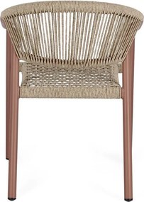 Scaun de grădină roșu/în culoare naturală din metal Canarias – Bizzotto