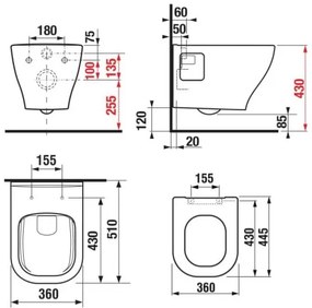 JIKA H8666160000001 - Vas WC suspendat DEEP + capac WC SoftClose DEEP