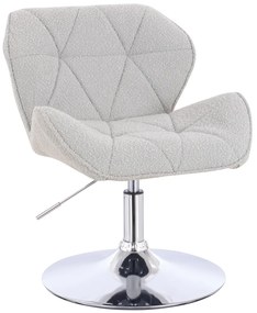 HR111N Scaun Gri Boucle cu Bază Cromata