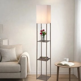 Brilagi - Lampă de podea cu polițe GRADUS 1xE27/40W/230V 150 cm gri/bej