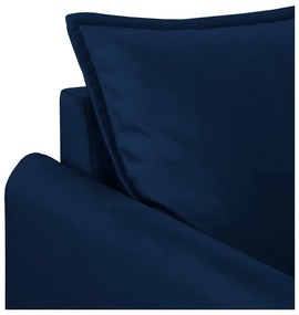 Canapea albastru-închis cu tapițerie din catifea 138 cm Juli – Ropez