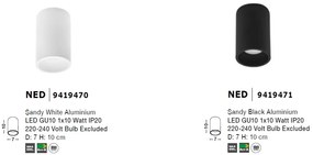 Spot aplicat tavan / plafon design modern minimalist NED negru