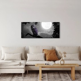 Tablou - Bufniță de noapte, bufniță mov (120x50 cm)