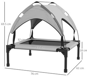 PawHut Pat pentru câini pisici pe picioare confort înalt velum anti-UV Oxford geantă de transport inclusă 76 x 61 x 69,5 cm, gri | Aosom Romania
