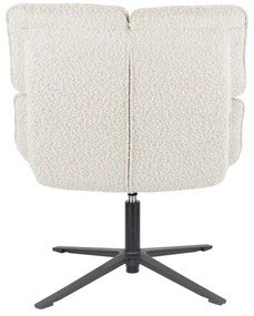 Fotoliu crem pivotant cu tapițerie din țesătură bouclé Bros – White Label