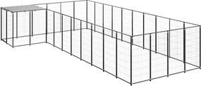 vidaXL Padoc pentru câini, negru, 13,31 m², oțel