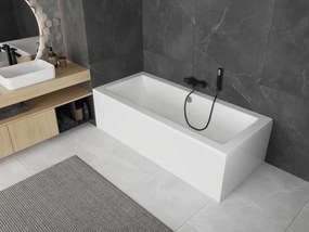 Mexen Cube cada dreptunghiulară 170 x 80 cm cu panou, albă - 55051708000X