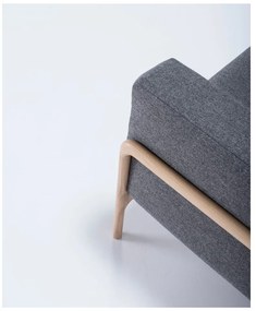 Fotoliu din lemn de stejar Gazzda Fawn, gri închis