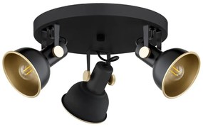 Plafoniera cu 3 spoturi directionabile design modern Lenora negru