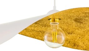 Lustră cu cablu LEAF 1xE27/15W/230V alb/auriu
