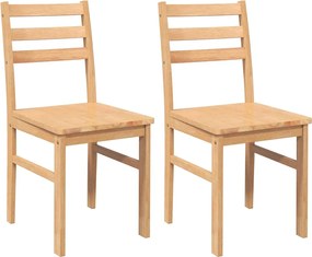 vidaXL Scaune de sufragerie 2 buc Cauciuc din lemn masiv