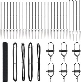 vidaXL Stâlp de gard. Gri 50 x 1,4 m (plasă 12 x 12 mm) Oțel și PVC