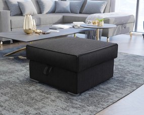 Taburet negru SMART COSARO cu spatiu de depozitare 65x65 cm