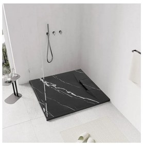Rea Bazalt Carrara Black cadita de dus patrata x90 cm negru REA-K7003