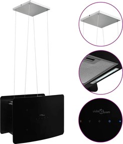 vidaXL Hotă suspendată insulă, LCD senzor tactil, sticlă securizată