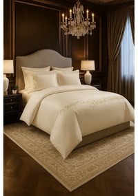 Lenjerie de pat crem din bumbac satinat pentru pat de o persoană cu cearceaf inclus, cu 6 piese 140x200 cm Maison Bloom – Mila Home Luxury