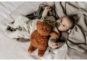 Pluș de îmbrățișat cu sunete și lumină Moonie ursuleț organic caramel natur