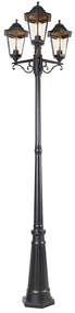 Lanternă de exterior neagră 220 cm cu 3 lumini IP44 - Havana