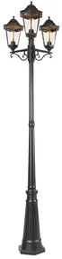 Lanternă de exterior neagră 220 cm cu 3 lumini IP44 - Havana
