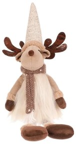 Decorațiune de Crăciun Ren, înălțime 32 cm, așezat, bej/maro