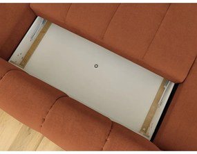 Colțar cărămiziu extensibil/cu spațiu de depozitare (cu colț pe partea dreaptă/în formă de "U") Fuji – Bobochic Paris