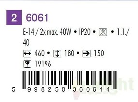 Lustra, Plafonier cu 2 spoturi, Elite 6061 RX