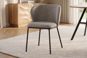 Set 2 scaune stil retro LYON tesatura gri-bej