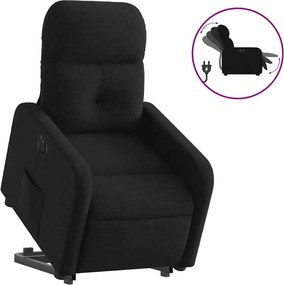 vidaXL Fotoliu electric rabatabil cu ridicare, negru, textil