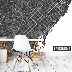 Fototapet - Harta Barcelonei (254x184 cm)