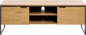 Comodă TV în culoare naturală cu aspect de lemn de stejar 155x55x45 cm Cesura – Unique Furniture