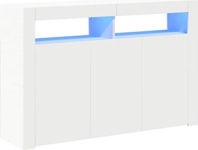 vidaXL Servantă cu lumini LED, alb, 115,5x30x75 cm