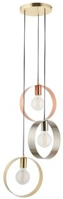 Endon 81922 - Pendul pe cablu HOOP 3xE27/40W/230V auriu/cupru/crom mat