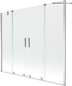 Mexen Velar Duo paravan de cadă cu 2 panouri glisante 190 x 150 cm, transparent, crom - 896-190-000-02-01