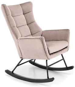 Fotoliu tip balansoar Bazalto velvet bej H92 cm