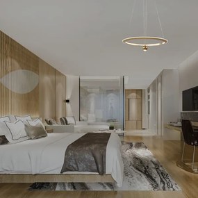 Lustră LED pe cablu LED/45W/230V 3000K d. 62 cm auriu