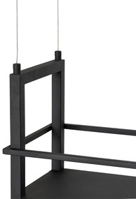Lampă suspendată neagră cu raft incluzând LED cu dimmer pe 3 trepte - Cage Rack