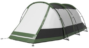 Outsunny Cort de camping familial 3-4 pers. - cort tunel cu foișor impermeabil 3000 mm ușor de ventilat | Aosom Romania