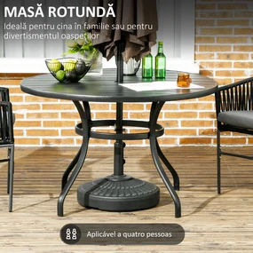 Outsunny Masa de Gradina cu Gaura pentru Umbrela, Masa de Gradina | Aosom Romania