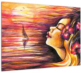 Tablou pe sticlă - Amintiri de vară (70x50 cm)