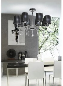 Lustră pe tijă SORENTO 8xE14/40W/230V neagră