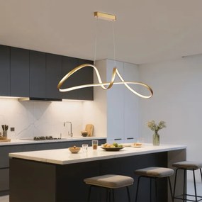 Brilagi-LED Lustra reglabilă pe cablu TWISTER LED/60W/230V 3000-6000K aurie+telecomandă