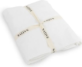 Lenjerie de pat albă din in pentru pat de o persoană 135x200 cm Blanco – Native Natural