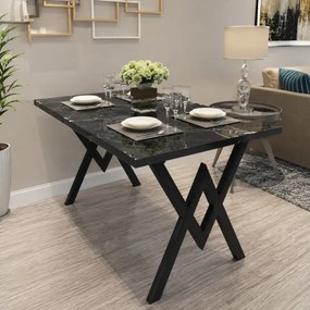 Masa bucatarie texturata, negru marmorat, 120x80x75 cm, A0102